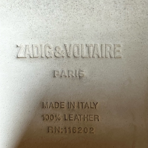 Zadig & Voltaire White Pull on Studded Boots Stack Heel worn once. - Picture 8 of 12